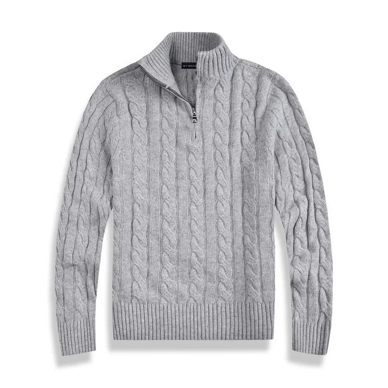 Carlo - Men's Spun Cotton Half-Zip Sweater