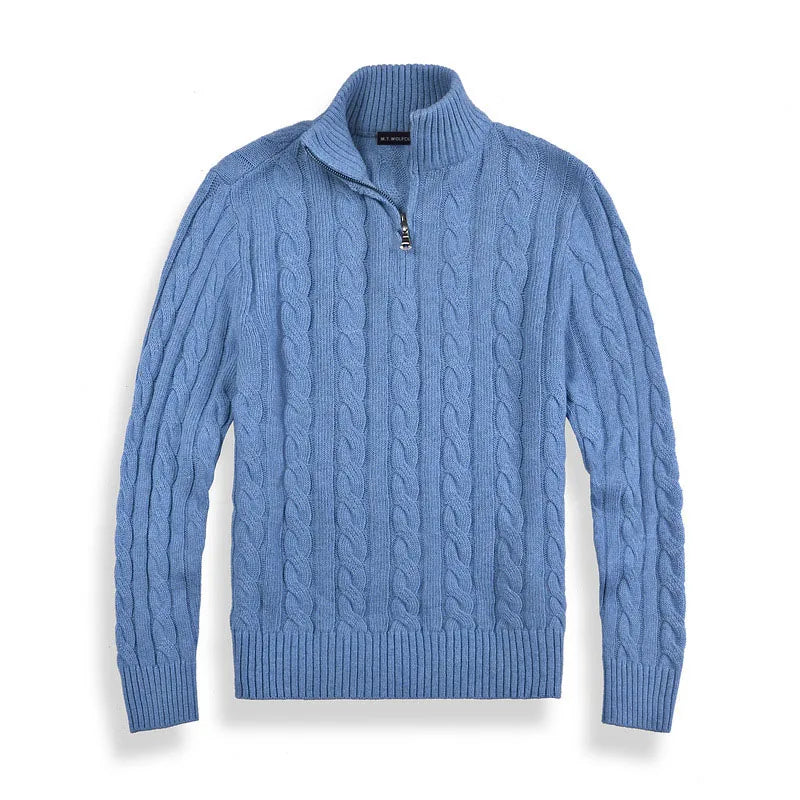 Carlo - Men's Spun Cotton Half-Zip Sweater