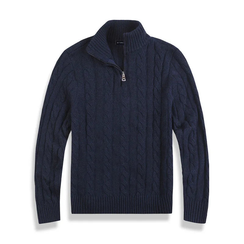 Carlo - Men's Spun Cotton Half-Zip Sweater