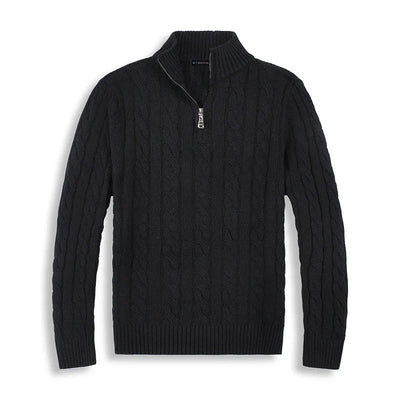 Carlo - Men's Spun Cotton Half-Zip Sweater