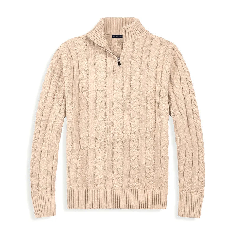 Carlo - Men's Spun Cotton Half-Zip Sweater