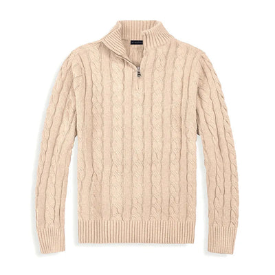 Carlo - Men's Spun Cotton Half-Zip Sweater