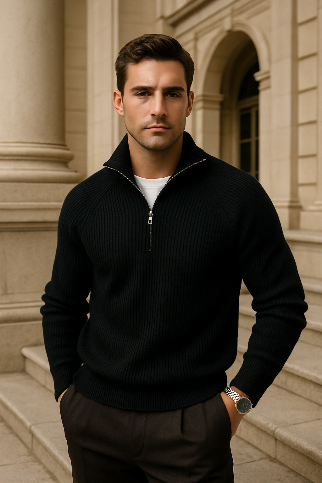 Victor - Men's Cotton Quarter Zip Sweater