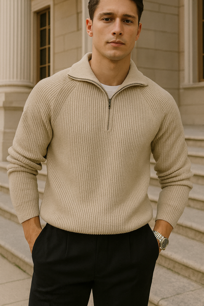 Victor - Men's Cotton Quarter Zip Sweater